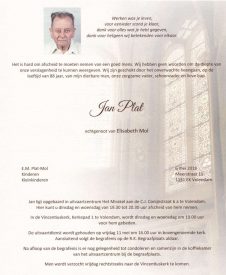 3225 Jan Plat - rouwkaart