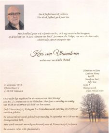 3285 Kees van Vlaanderen - rouwkaart