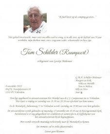 3302 Tom Schilder - rouwkaart