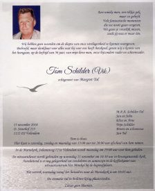 3308 Tom Schilder (Vik) rouwkaart