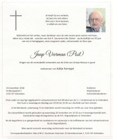 3314 Jaap Veerman (post) rouwkaart