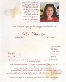 3347 Noa Steenmeijer - rouwkaart