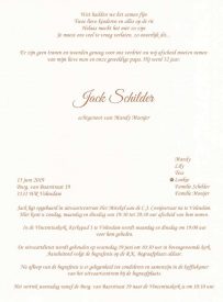 Jack Schilder - rouwcirculaire