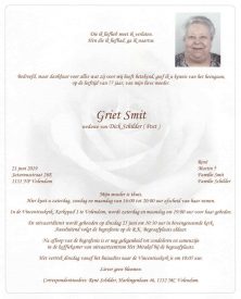 3401 Griet Smit - rouwkaart
