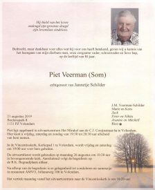 3428 Piet Veerman (Som) - rouwkaart