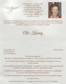 3439 Alie Koning - rouwkaart