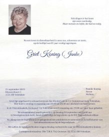 3441 Griet Koning (Janke) - rouwkaart
