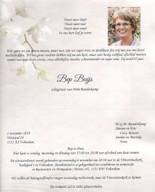 3454 Bep Buijs - rouwkaart