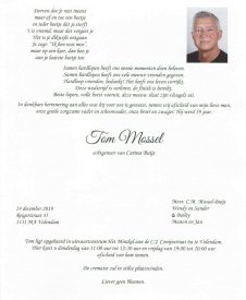 3474 Tom Mossel - rouwkaart