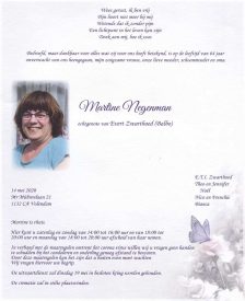 3532 Martine Negeman - rouwkaart
