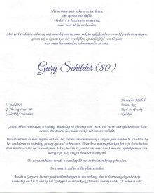 3534 Gary Schilder - rouwkaart