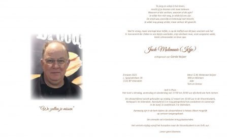 Jack Molenaar (Keje) - rouwkaart