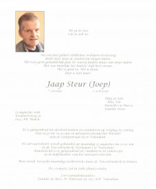 Rouwkaart Jaap Steur ( Joep)